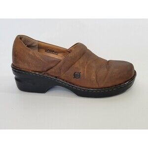 Born Clogs Loafers Shoes Womens Brown Leather Casual Slip On Size 7